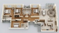 Floor plan of 4 BHK 1585 Sq. Ft. Apartment in Lodha High End, Thane