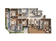 Floor plan of 4 BHK 1909 Sq. Ft. Apartment in Shapoorji Pallonji Mango Tree Villa, Pune
