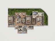 Floor plan of 3 BHK 1504 Sq. Ft. Apartment in Shapoorji Pallonji Mango Tree Villa, Pune