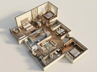 Floor plan of 3 BHK 1728 Sq. Ft. Apartment in Brigade Sanctuary, Bangalore