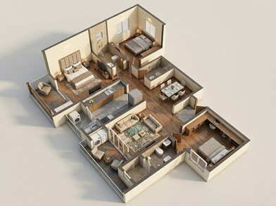 Floor plan of 3 BHK 1728 Sq. Ft. Apartment in Brigade Sanctuary, Bangalore
