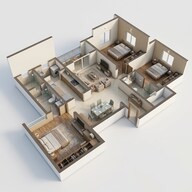 Floor plan of 3 BHK 1424 Sq. Ft. Apartment in Brigade Sanctuary, Bangalore