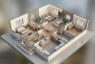 Floor plan of 2 BHK 1548 Sq. Ft. Apartment in The Prestige City Hyderabad, Hyderabad