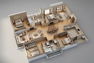 Floor plan of 4 BHK 3348 Sq. Ft. Apartment in The Prestige City Hyderabad, Hyderabad