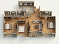 Floor plan of 3 BHK 1100 Sq. Ft. Apartment in Kohinoor Viva Pixel, Pune
