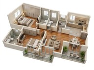 Floor plan of 2 BHK 1343 Sq. Ft. Apartment in Godrej Elevate, Bangalore