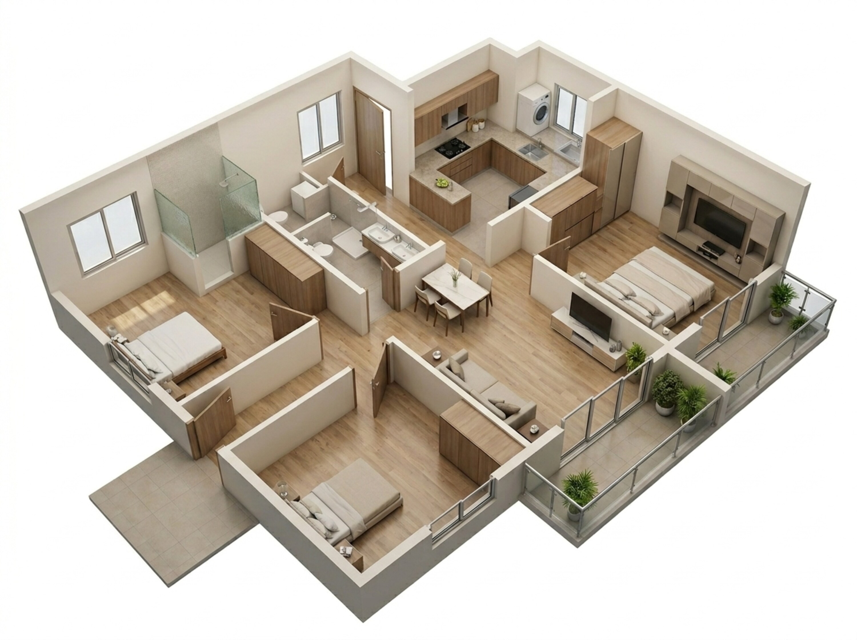 Floor plan of 3 BHK 1491 Sq. Ft. Apartment in Godrej Elevate, Bangalore