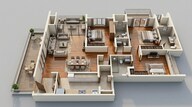 Floor plan of 3 BHK 1185 Sq. Ft. Apartment in Lodha The Reserve, Pune