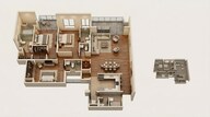 Floor plan of 3 BHK 1747 Sq. Ft. Apartment in Lodha The Reserve, Pune