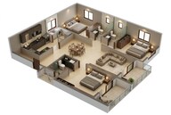 Floor plan of 3 BHK 1486 Sq. Ft. Apartment in Prestige Glenbrook, Bangalore