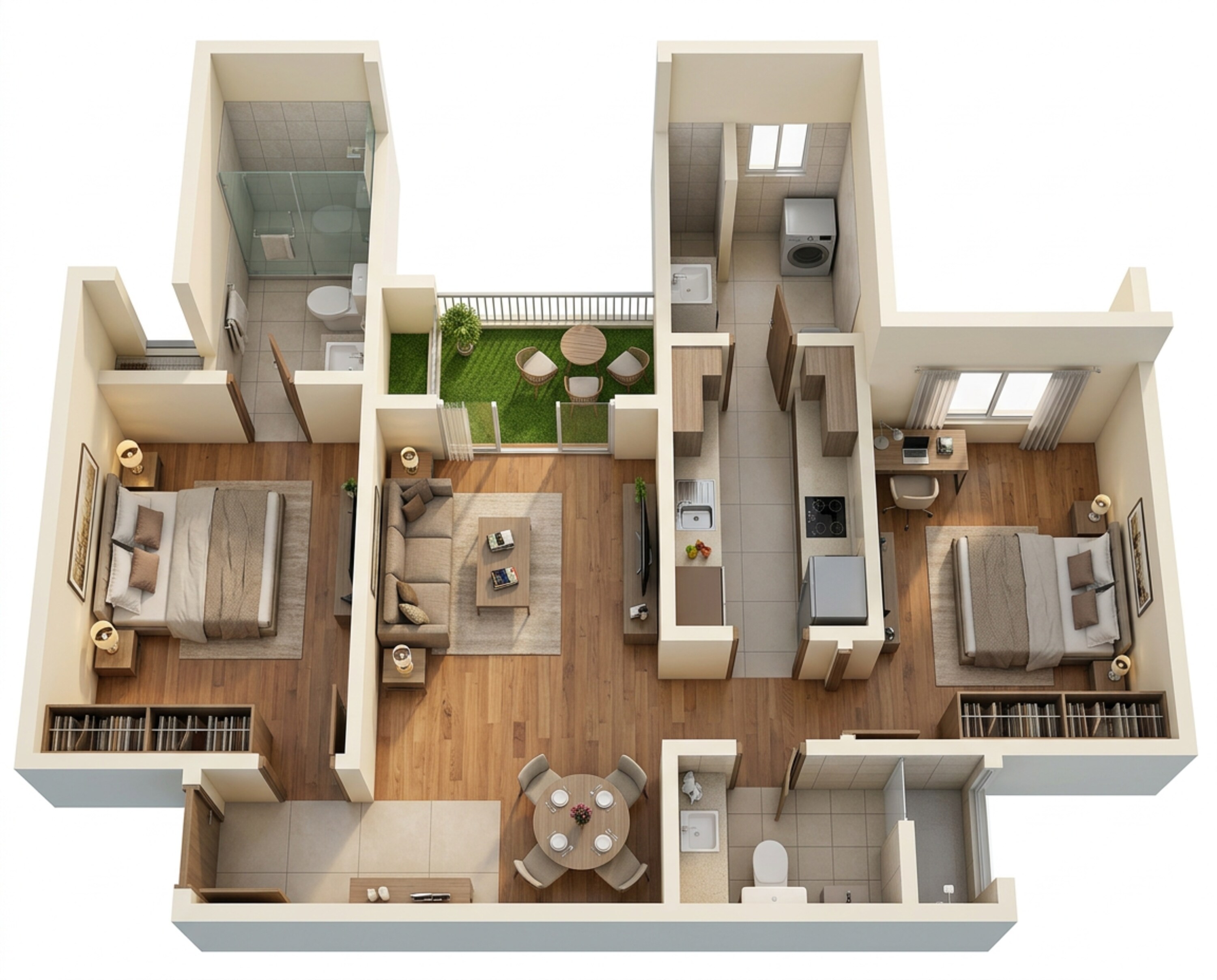 Floor plan of 2 BHK 944 Sq. Ft. Apartment in Prestige Smart City, Bangalore