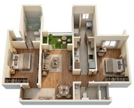 Floor plan of 2 BHK 944 Sq. Ft. Apartment in Prestige Smart City, Bangalore