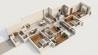 Floor plan of 3 BHK 1536 Sq. Ft. Apartment in Prestige Smart City, Bangalore