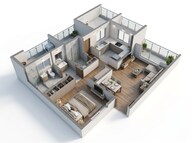 Floor plan of 1 BHK 501 Sq. Ft. Apartment in JP North Westend, Thane