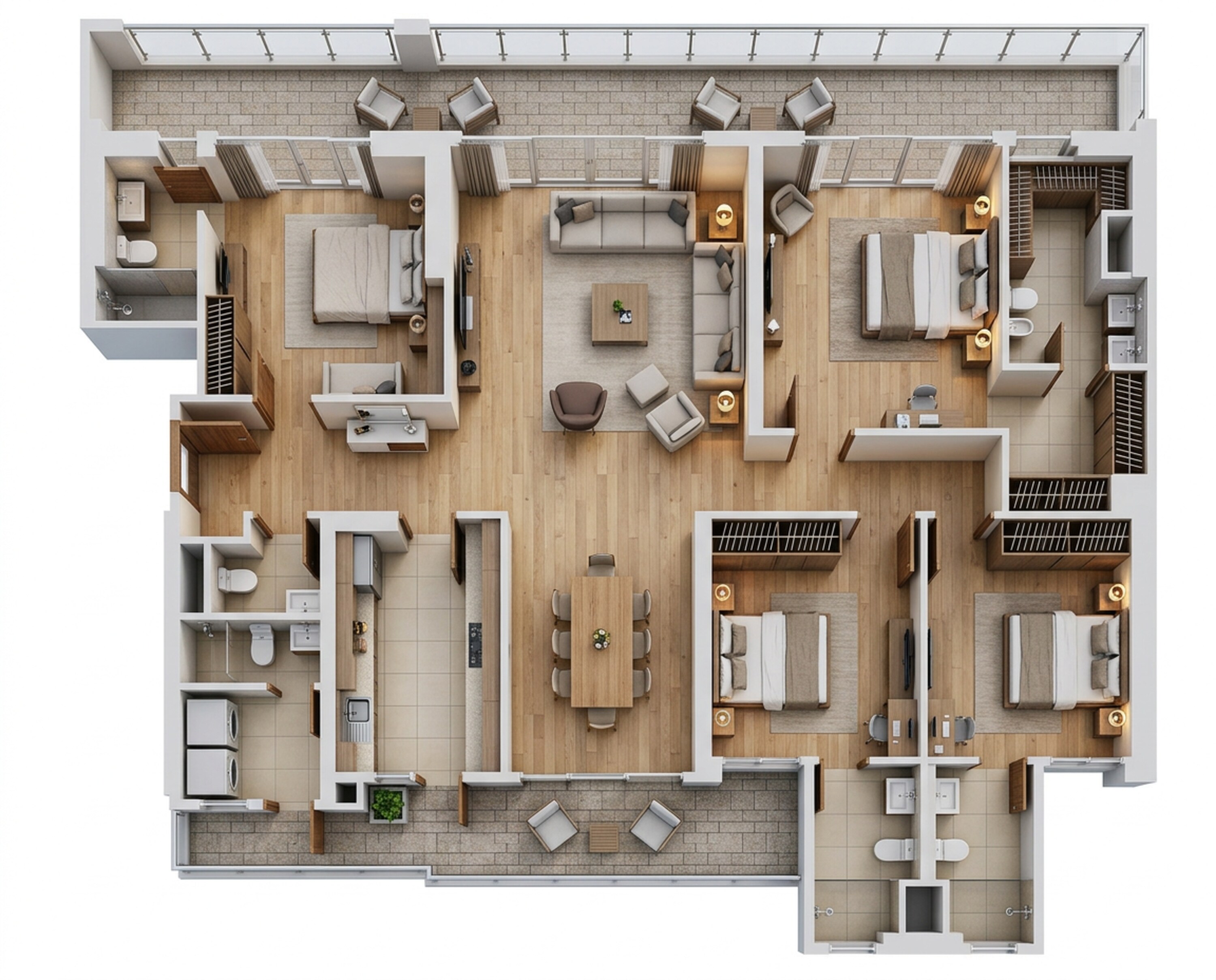 Floor plan of 4 BHK 3395 Sq. Ft. Apartment in Conscient Hines Elevate Reserve, Gurgaon