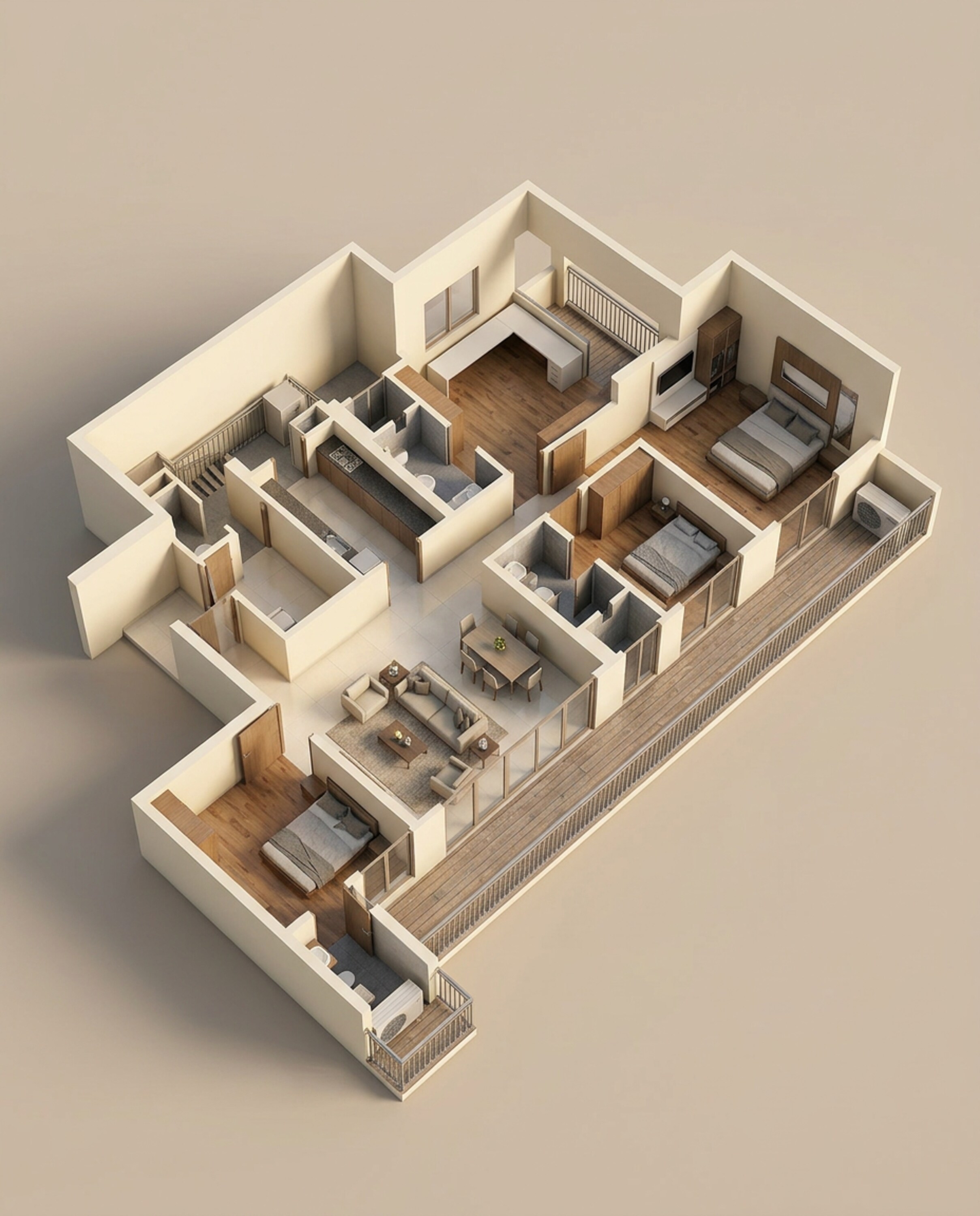 Floor plan of 4 BHK 2777 Sq. Ft. Apartment in Godrej Aristocrat, Gurgaon