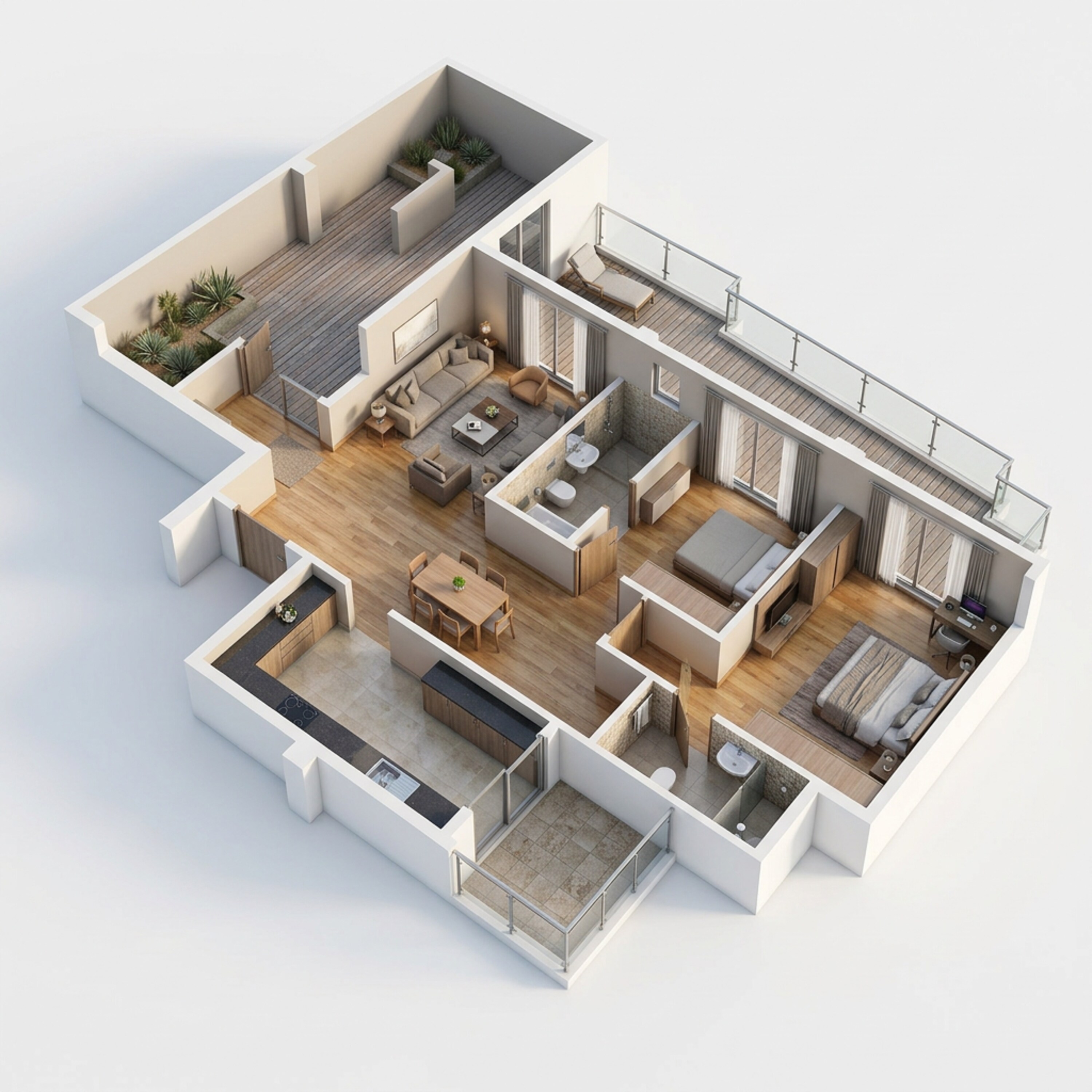 Floor plan of 2 BHK 1651 Sq. Ft. Apartment in Godrej Aristocrat, Gurgaon
