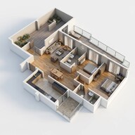 Floor plan of 2 BHK 1651 Sq. Ft. Apartment in Godrej Aristocrat, Gurgaon