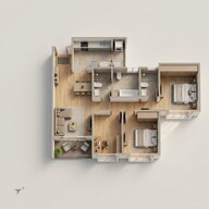 Floor plan of 2 BHK 1361 Sq. Ft. Apartment in Bhartiya City Nikoo Homes 5, Bangalore