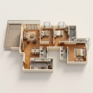 Floor plan of 3 BHK 1686 Sq. Ft. Apartment in Bhartiya City Nikoo Homes 5, Bangalore