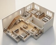 Floor plan of 3 BHK 2188 Sq. Ft. Apartment in Bhartiya City Nikoo Homes 5, Bangalore
