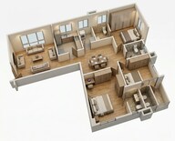 Floor plan of 3 BHK 1495 Sq. Ft. Apartment in Jayaswathy Swathy Ramalakshmi Paradise, Chennai