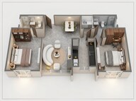 Floor plan of 2 BHK 750 Sq. Ft. Apartment in Hiranandani Vista Residences, Mumbai