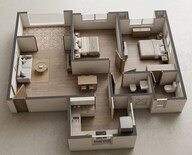 Floor plan of 2 BHK 761 Sq. Ft. Apartment in VTP Solitarie, Pune