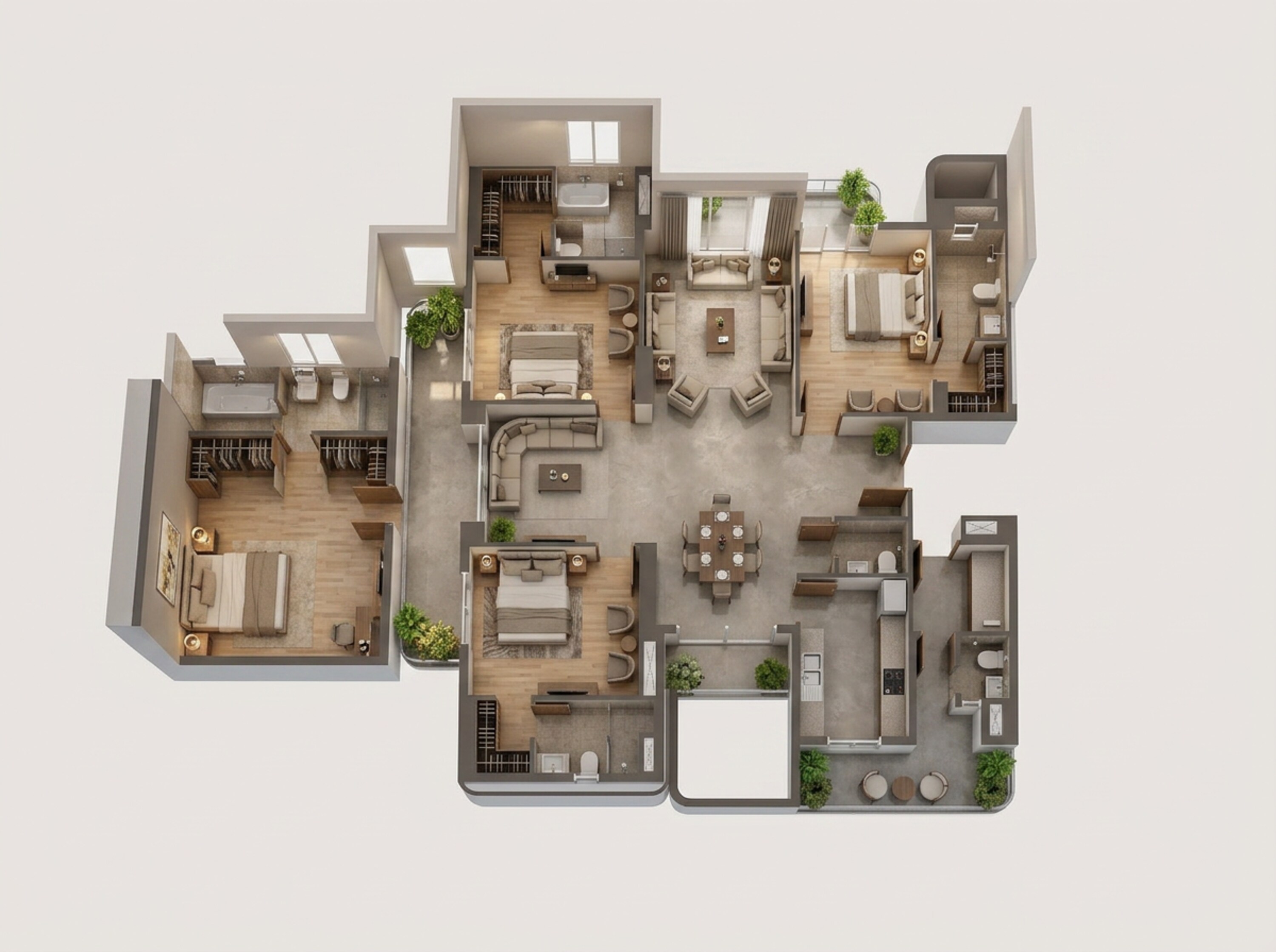 Floor plan of 3 BHK 2500 Sq. Ft. Apartment in Shalimar Sky Garden, Lucknow