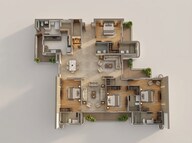 Floor plan of 4 BHK 3550 Sq. Ft. Apartment in Shalimar Sky Garden, Lucknow