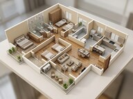 Floor plan of 3 BHK 1700 Sq. Ft. Apartment in Godrej Woodscapes, Bangalore