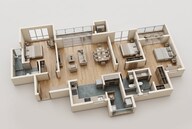 Floor plan of 3 BHK 2027 Sq. Ft. Apartment in Godrej Woodscapes, Bangalore