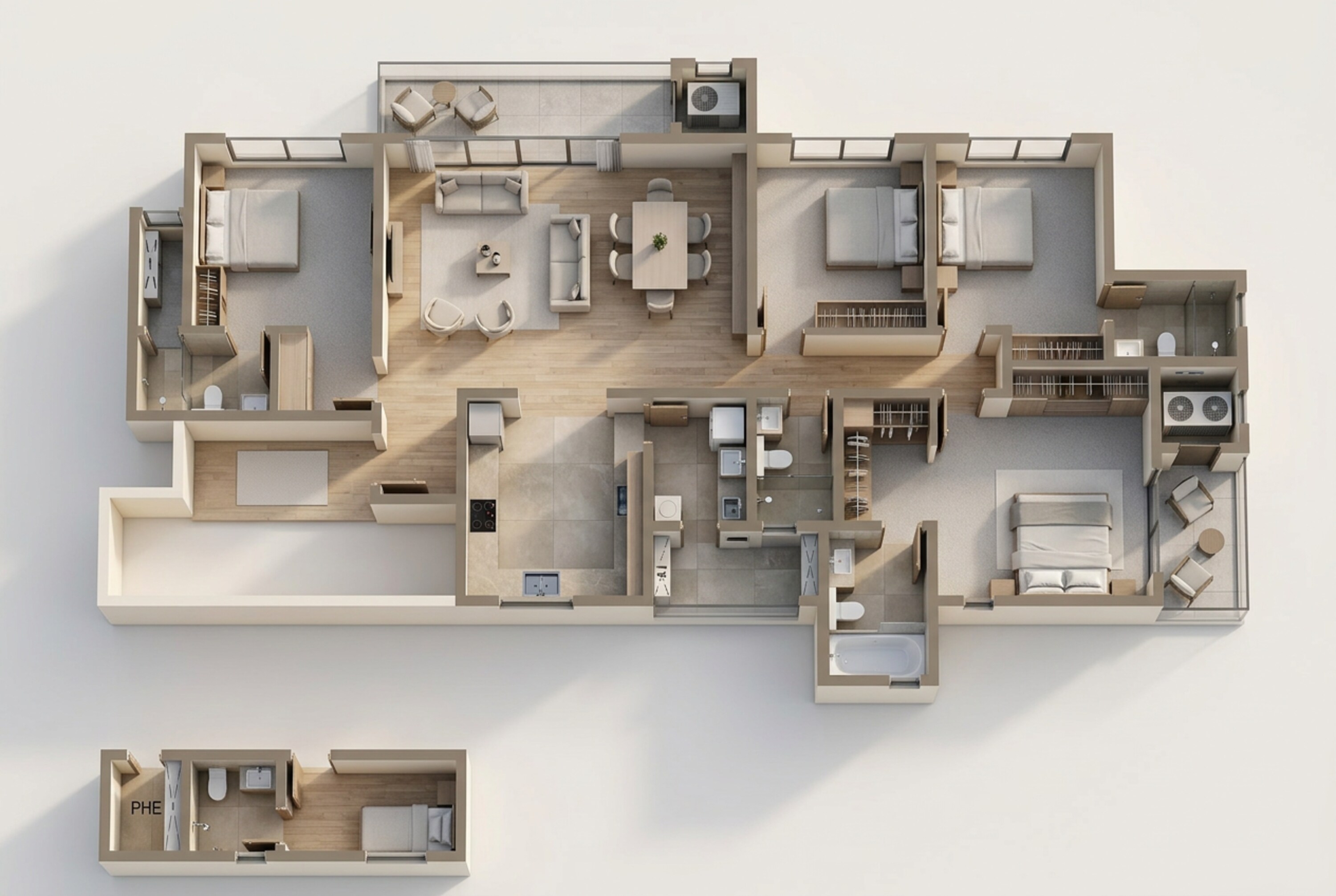 Floor plan of 4 BHK 2898 Sq. Ft. Apartment in Godrej Woodscapes, Bangalore