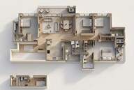 Floor plan of 4 BHK 2898 Sq. Ft. Apartment in Godrej Woodscapes, Bangalore
