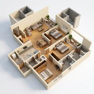 Floor plan of 3 BHK 1134 Sq. Ft. Apartment in Mantra Magnus, Pune