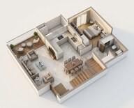 Floor plan of 3 BHK 1358 Sq. Ft. Apartment in Mantra Magnus, Pune