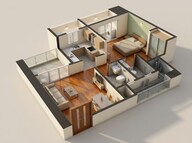 Floor plan of 1 BHK 404 Sq. Ft. Apartment in JP Codename StarLife, Thane