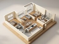 Floor plan of 2 BHK 635 Sq. Ft. Apartment in JP Codename StarLife, Thane