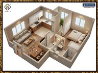 Floor plan of 1 BHK 321 Sq. Ft. Apartment in JP Codename StarLife, Thane