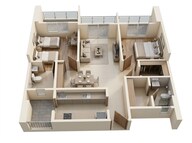 Floor plan of 2 BHK 779 Sq. Ft. Apartment in JP Codename StarLife, Thane