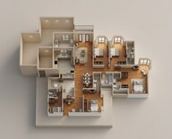 Floor plan of 4 BHK 2502 Sq. Ft. Apartment in Bhartiya City Nikoo Homes 6, Bangalore