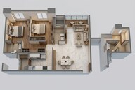 Floor plan of 2 BHK 800 Sq. Ft. Apartment in Paradigm Anantaara, Mumbai
