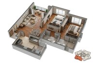 Floor plan of 2 BHK 750 Sq. Ft. Apartment in Gera Joy On The Tree Tops, Pune