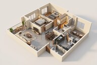 Floor plan of 2 BHK 850 Sq. Ft. Apartment in Gera Joy On The Tree Tops, Pune