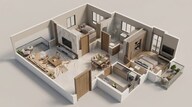 Floor plan of 2 BHK 726 Sq. Ft. Apartment in Gera Joy On The Tree Tops, Pune