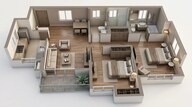 Floor plan of 2 BHK 600 Sq. Ft. Apartment in Mahindra Vista, Mumbai