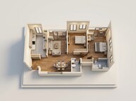 Floor plan of 2 BHK 813 Sq. Ft. Apartment in Mahindra Vista, Mumbai