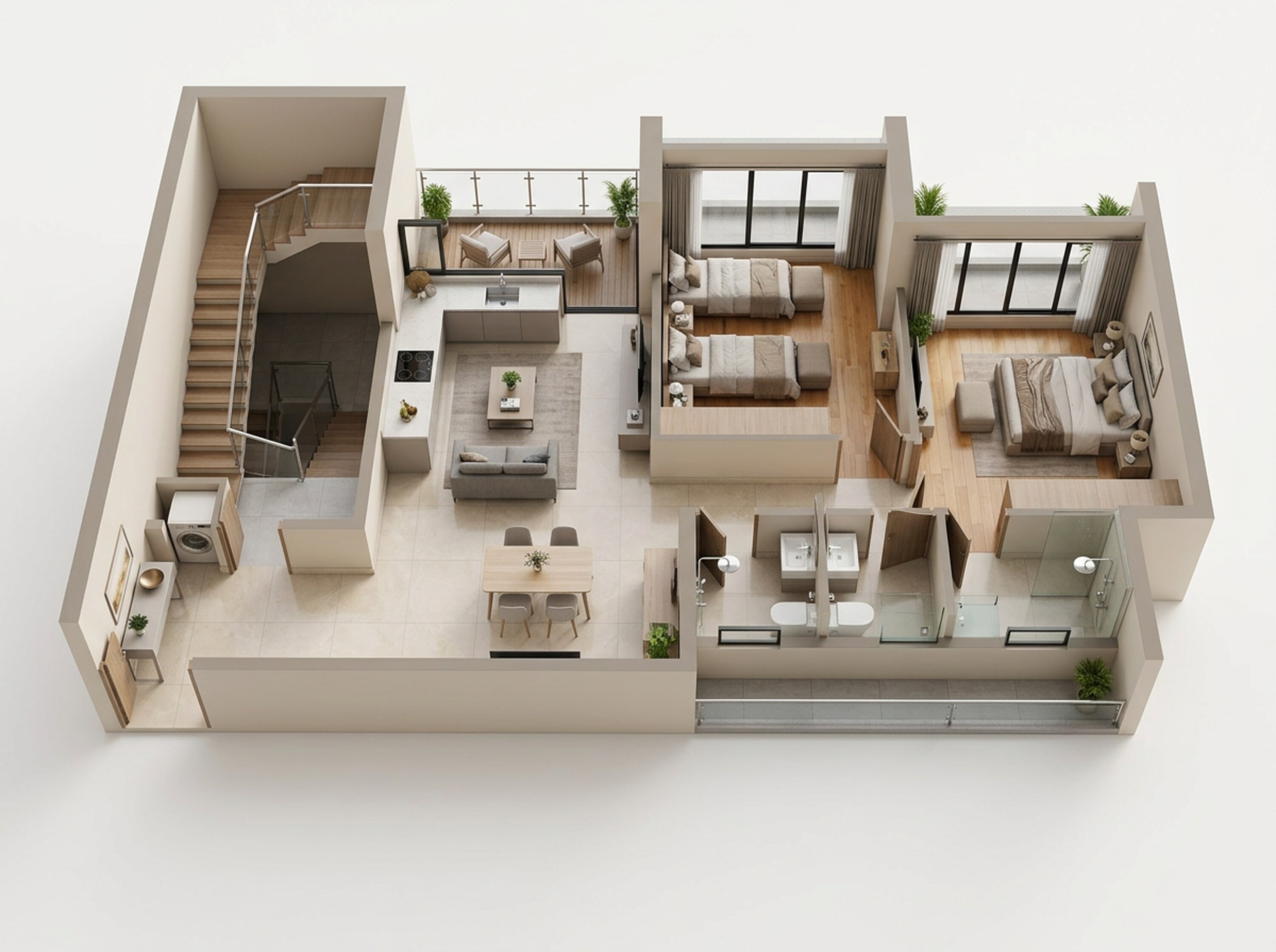 Floor plan of 2 BHK 769 Sq. Ft. Apartment in Godrej Reserve Kandivali, Mumbai