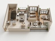Floor plan of 2 BHK 769 Sq. Ft. Apartment in Godrej Reserve Kandivali, Mumbai