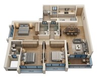 Floor plan of 3 BHK 1159 Sq. Ft. Apartment in Godrej Reserve Kandivali, Mumbai